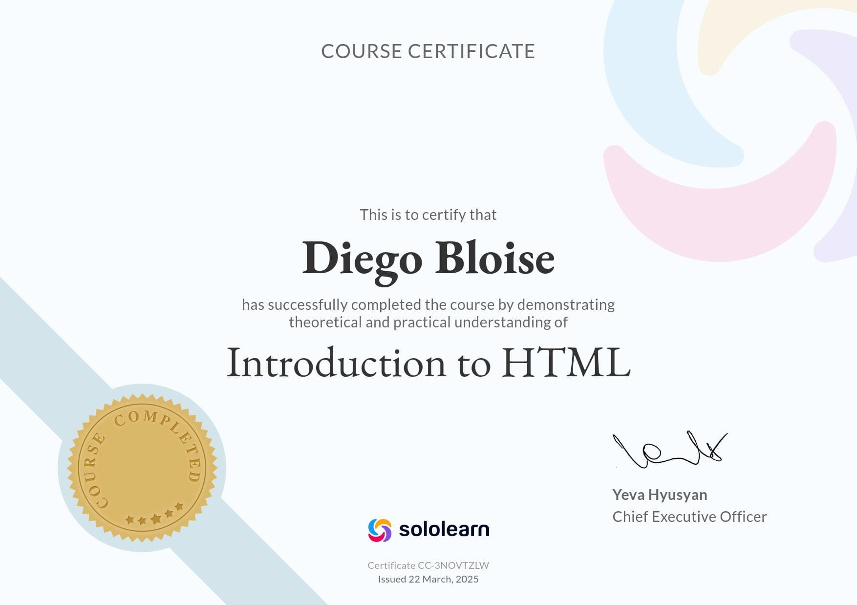 certificate image